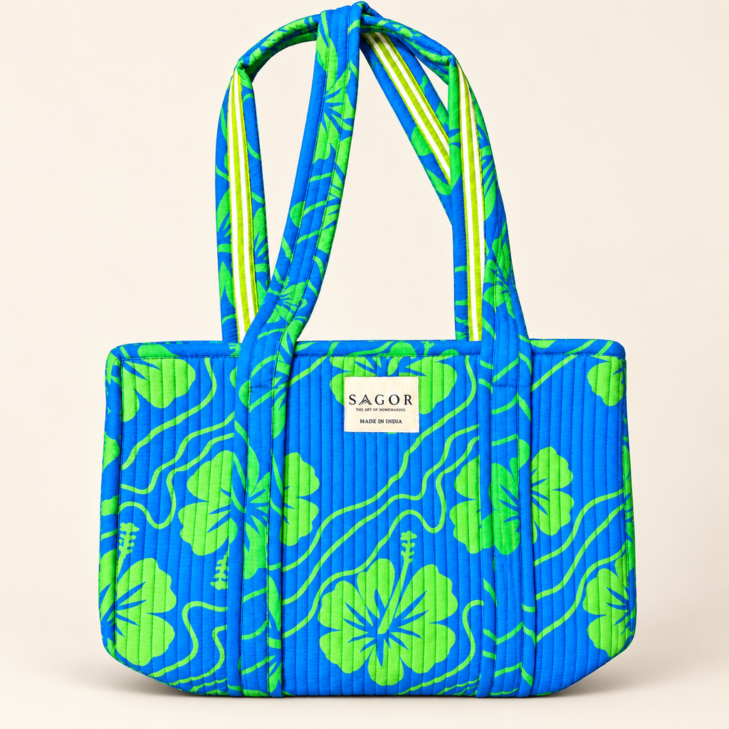 Blue & Green medium tote